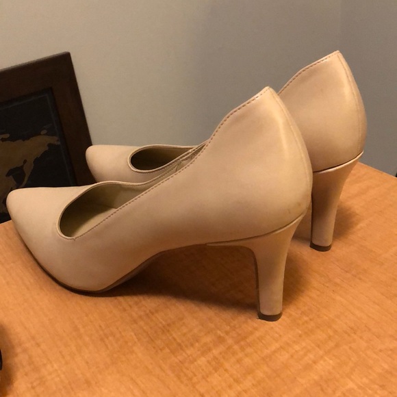 Vegan Leather Nude Heels - Picture 2 of 5